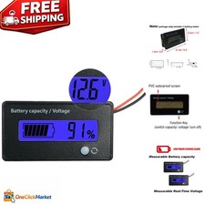 Digital LCD Battery Voltage Meter with Alarm: For Lead-Acid  Lithium Batteries