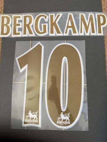 Bergkamp #10 2006-2007 Premier League Gold Nameset Player Size Felt Flock