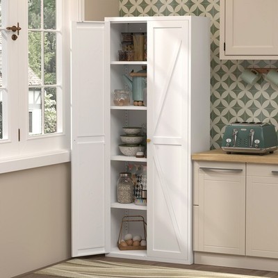 71'' Tall Metal Kitchen Pantry Storage Cabinets with Doors and Shelves, Cupboard