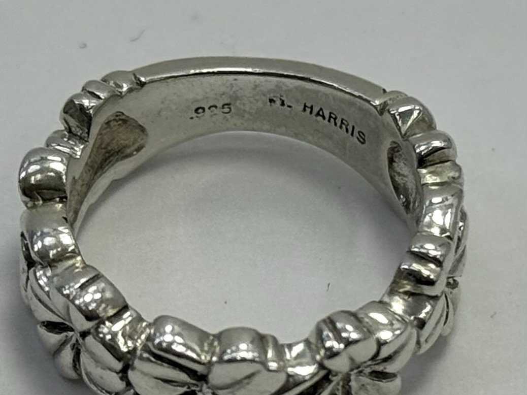 Sterling Silver Flower Pattern Ring - image 5