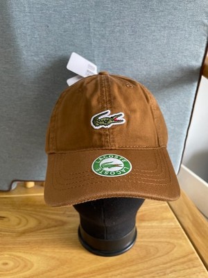 LACOSTE unisex cotton casual hat adjustable outdoor baseball cap brown NEW