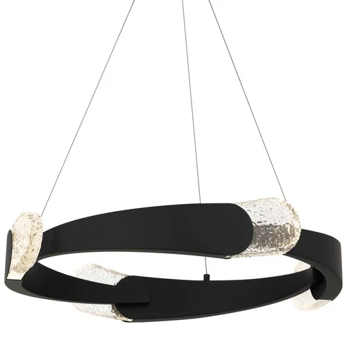 Quoizel PCSAF2824 Saffron 24"W LED Abstract Ring Chandelier - Black - Picture 1 of 8