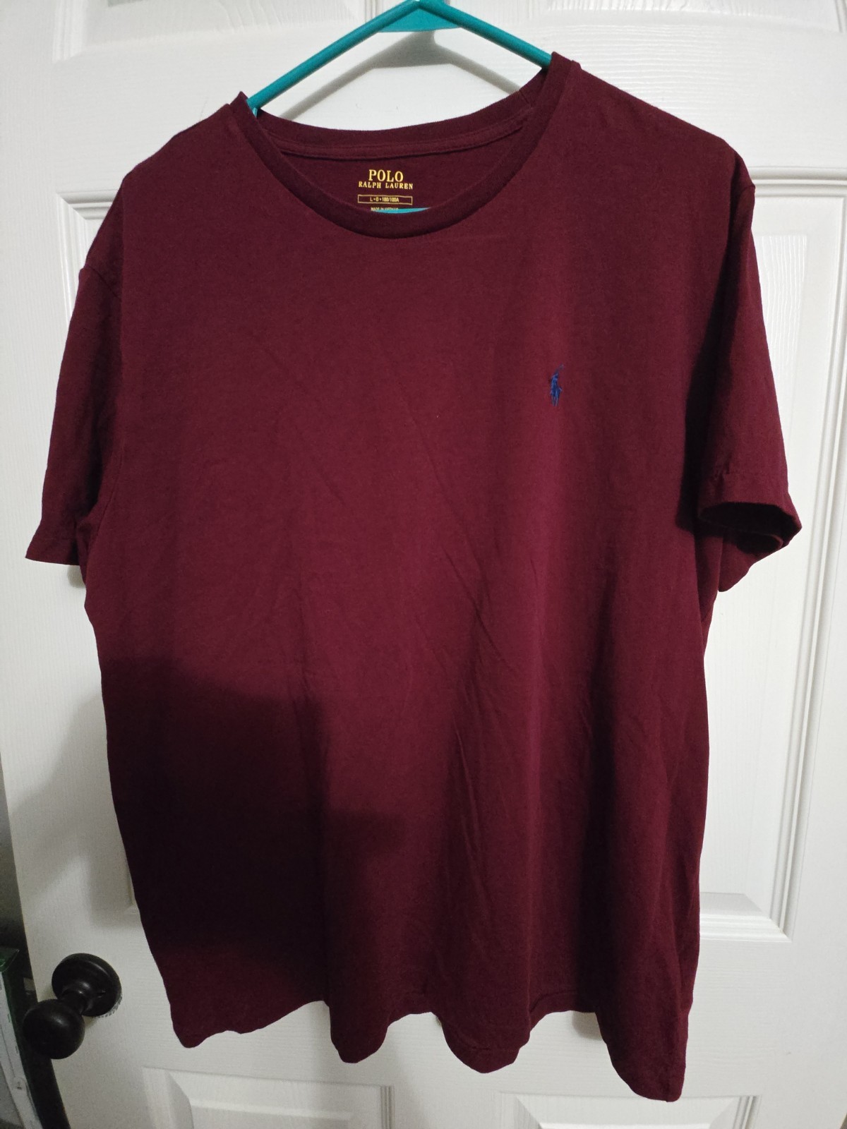 Polo Ralph Lauren Classic Fit Maroon T-Shirt Men’s Size L Crew Neck Pony Logo