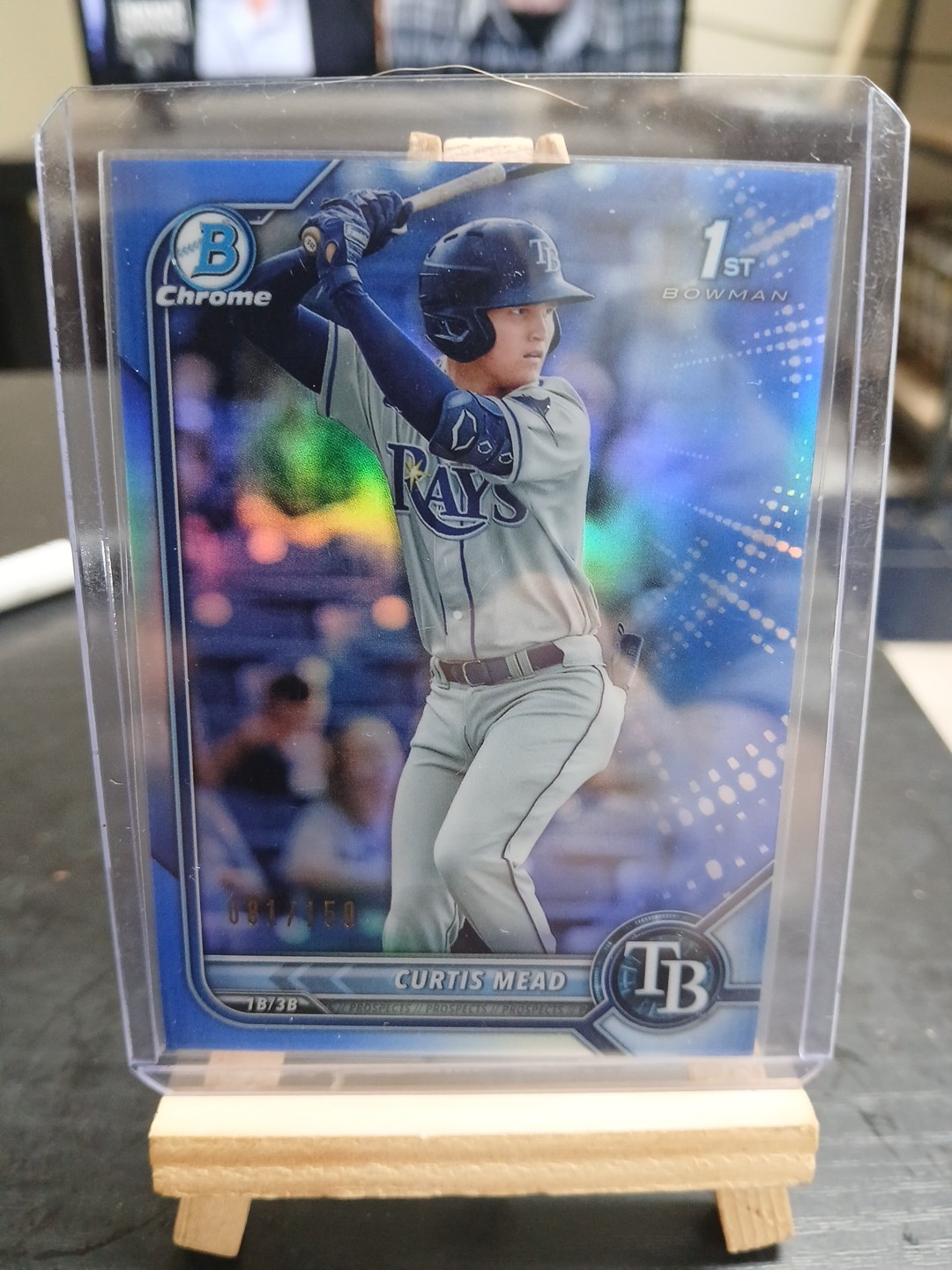 2022 Bowman - Chrome Prospects Curtis Mead #BCP-10 Blue Refractor /150 (RC)