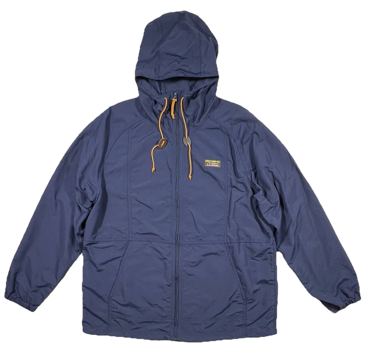Veste homme LL Bean bleu nylon The Weather Channel capuche zippée