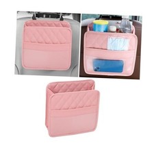 Car Seat Back Organizer, PU Leather Vehicle Backseat Hanging Storage Pink