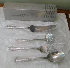Wallace Laurelton 4 Piece Hostess Set - Stainless Steel - New in box