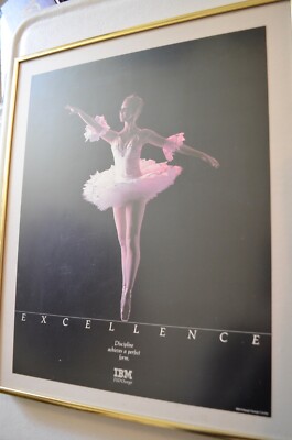 IBM Owego New York Ballerina Advertising Promo Art Framed Photo Vintage Computer
