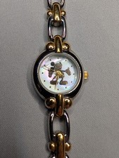 Vintage Disney Mickey Mouse Mother Of Pearl, Two-tone Dial Womens Watch