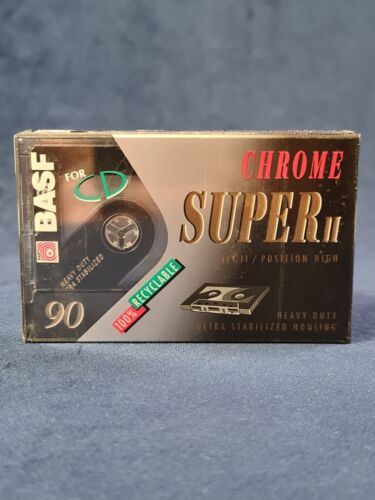 BASF Chrome Super II 90 Audio Cassette Tape High Pos New & Sealed  90s  RARE - Picture 1 of 3