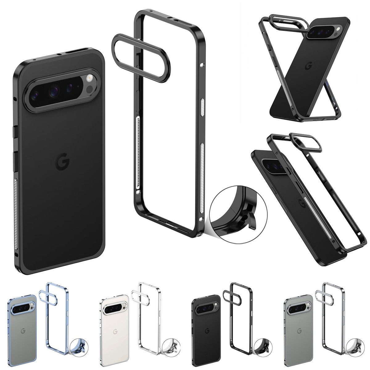 For Google Pixel 10 Pro XL/9 Pro/9A Metal Aluminum Bumper Frame