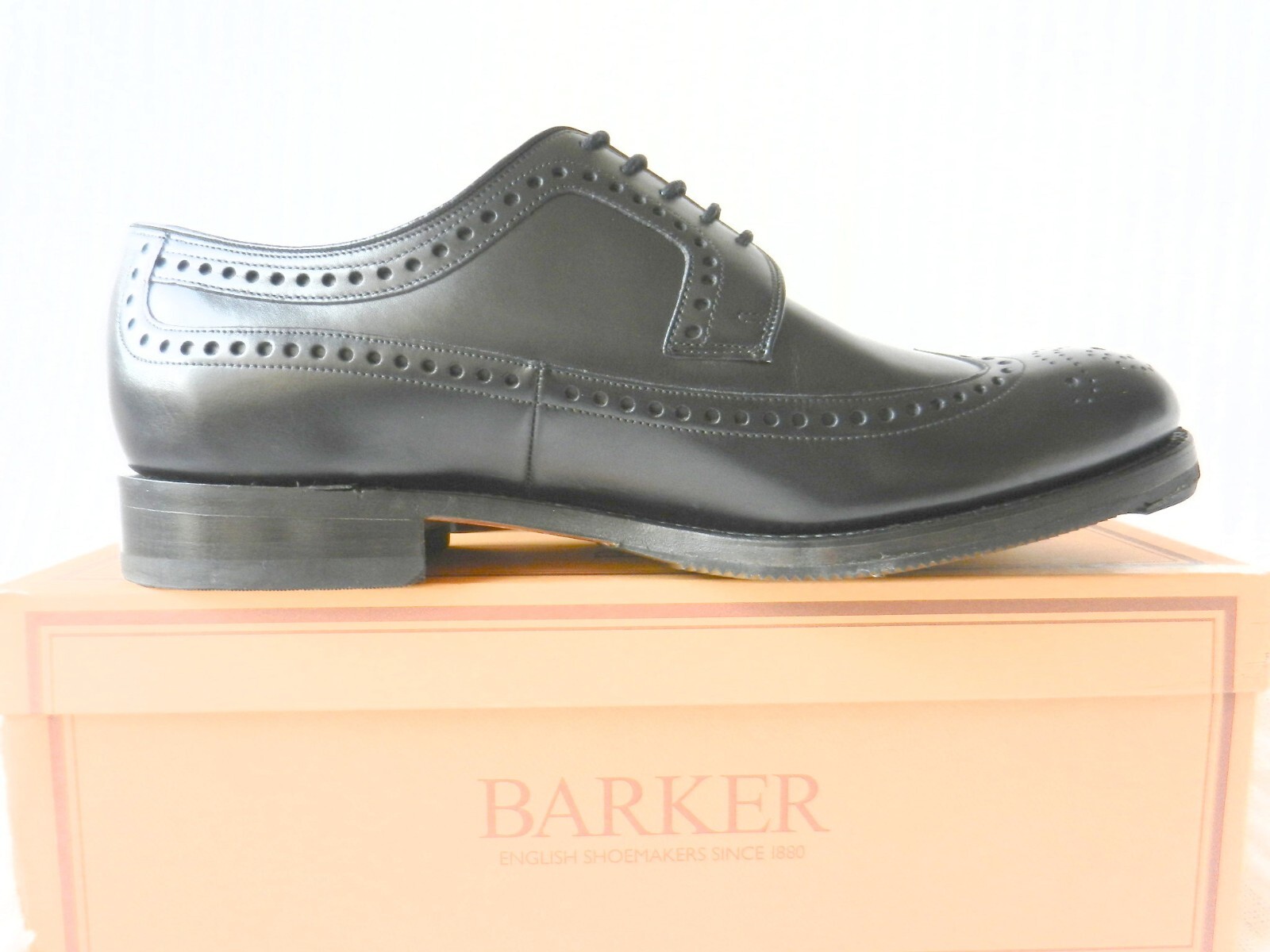 SAOLA Scarpa Barker Flex Portrush Brogue Derby pelle pesante country suola in gomma UK 9H