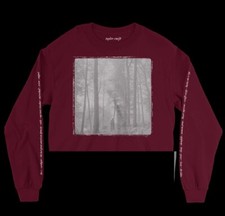 Taylor Swift In the Trees Folklore Soundtrack  Crop Shirt NWT Color Maroon RARE