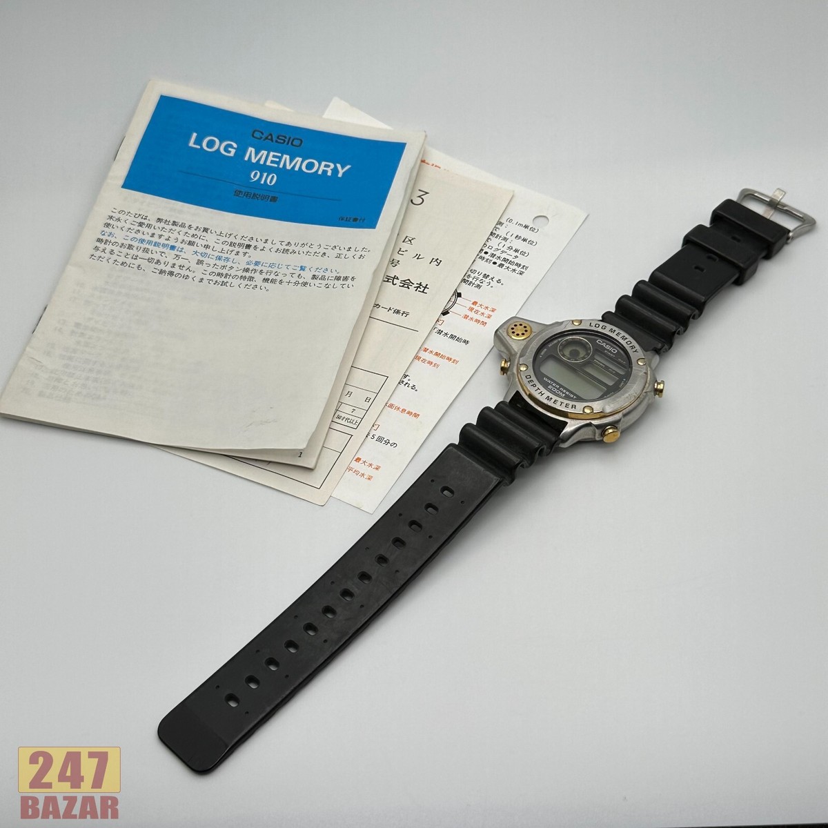 Vtg 1990s Casio DEP-500 Log Memory Depth Meter Digital Watch