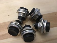 5 Pieces BLACK 16mm MOMENTARY N/O normally open PUSH BUTTON SWITCH DC on/off C24
