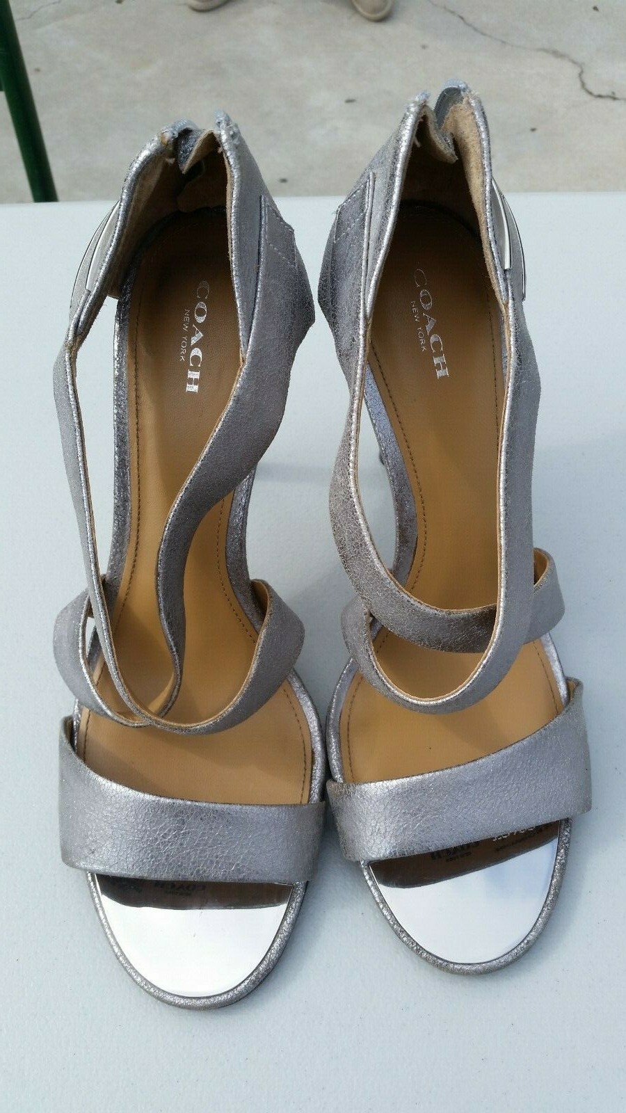 Pre-Owned COACH New York Silver Pumps (Halsey A4834, 11B) | eBay