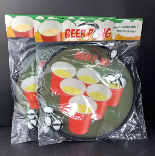 2 lot - Hook N Loop Beer Pong Kit - Board Game Red Solo Cups Fun Party Drinking - Picture 1 of 6