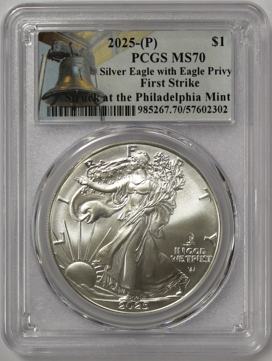 2025 (P) $1 1oz Silver Eagle with Eagle Privy PCGS MS70