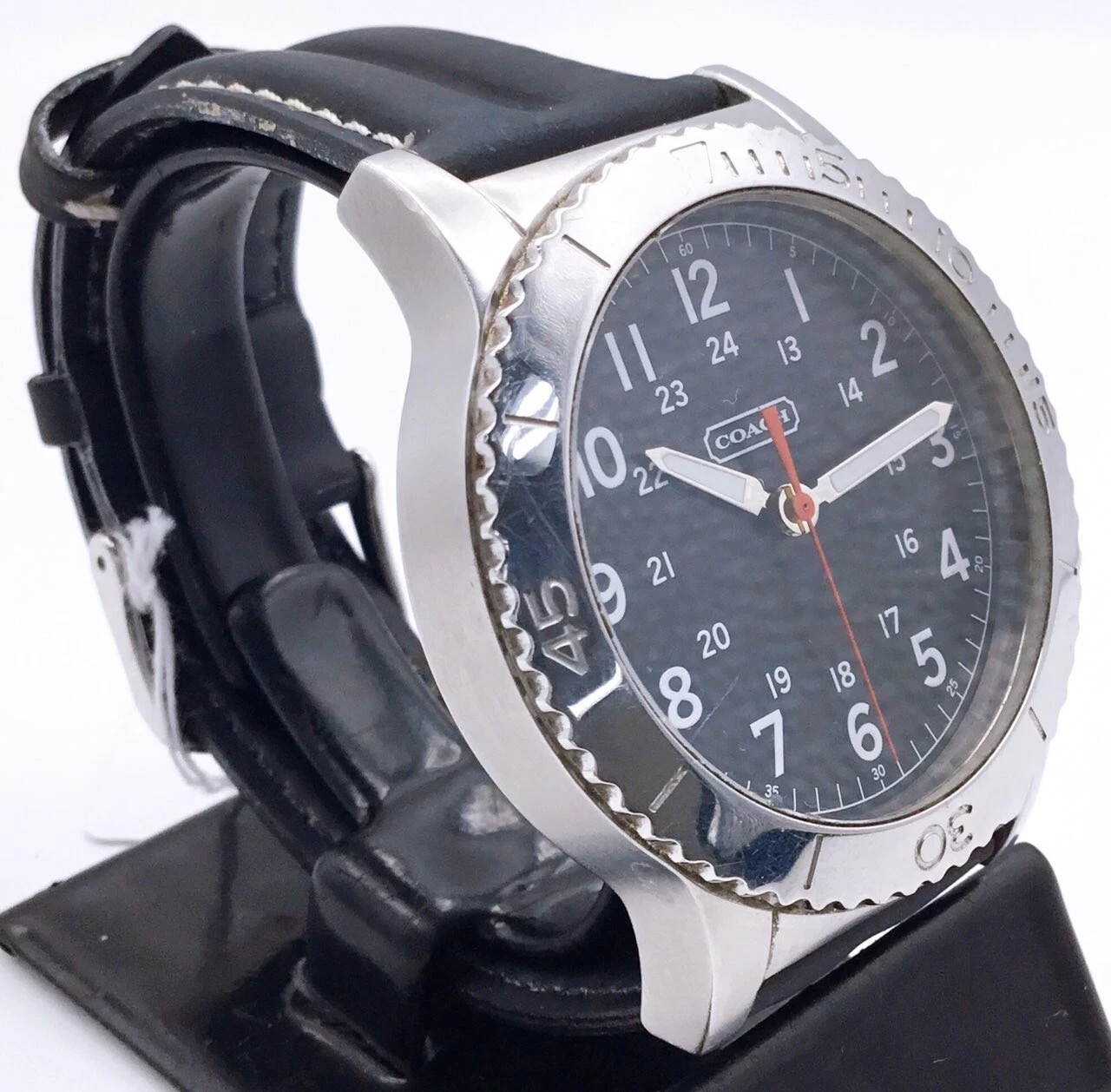 Coach Autore 'Ottime Condizioni' Uomo CA 70.2.14.0711 Pelle Metallo Nero Argento