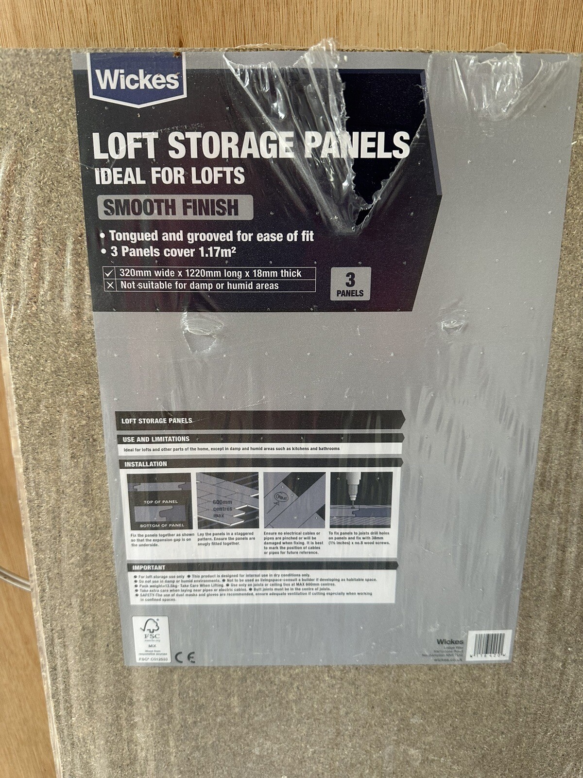 Wickes Chipboard Loft Panels 320 x 1220mm Pack of 3 eBay