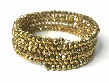 5 Row Wrap Bangle Stylish Shinning Sparkly Crystal Trendy Bracelet Genuine Cuff*