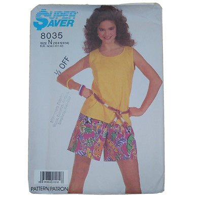 Simplicity 8035 Shorts & Tank  sewing pattern New Size 10-14   Envelope Damage