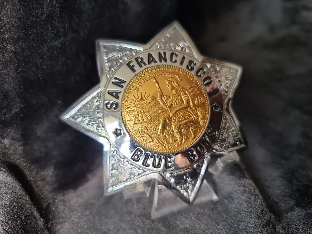 Original US Badge "San Francisco" Blue Boys mit Hallmark "The Ed Jones Co."