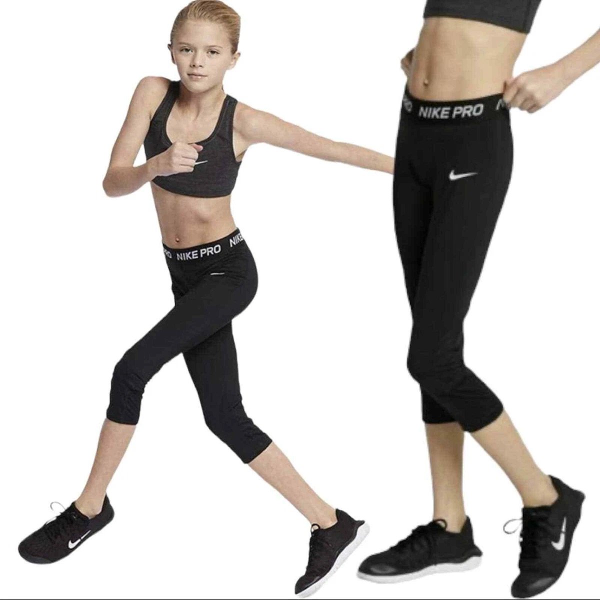 sz XL Nike Capri Black Dri-Fit eBay Pro | Girl\'s Leggings