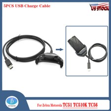 5PCS USB Charge Cable Data Transfer for Zebra TC51 TC510K TC56