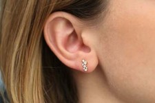 Diamant Ohrstecker Paar Ohrringe Ohr 12 Brillanten 0,30 Karat VS 585er 14K Gold 