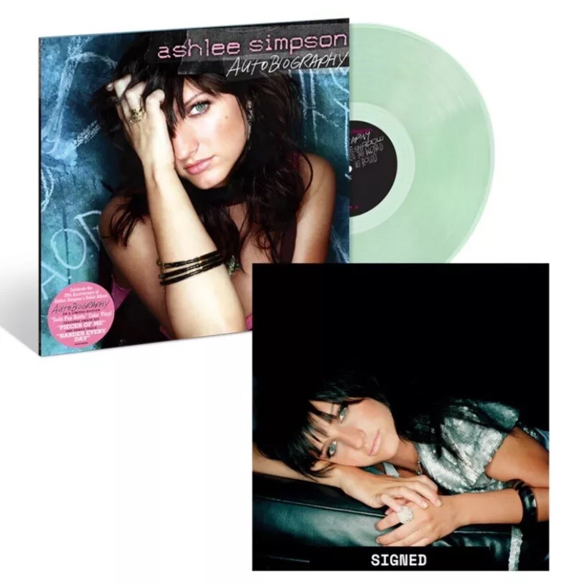 ASHLEE SIMPSON Autobiography Vinyl LP Coke Bottle Clear + SIGNED
