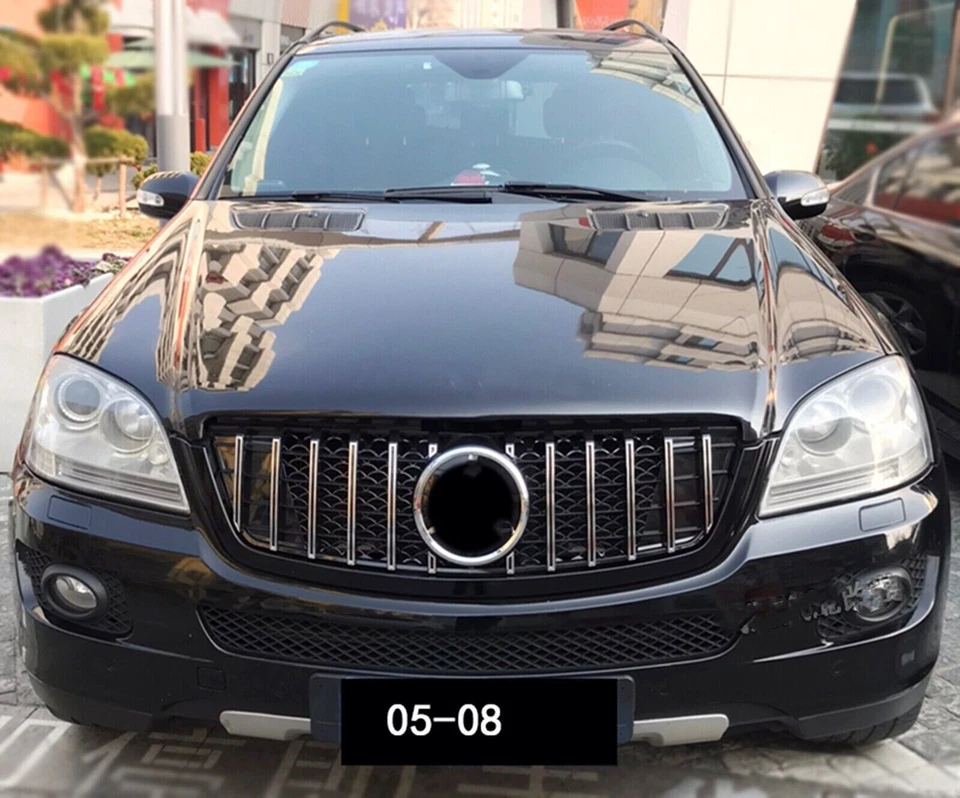FOR 05-08 MERCEDES ML W164 ML350 ML500 ML550 GT STYLE FRONT GRILLE CHROME GRILL Foto 4 de 4