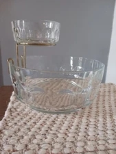 Vintage Glass Chip and Dip Bowl Set