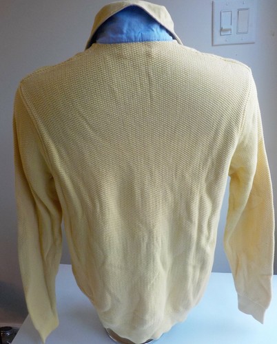 TALBOTS Maglione Uomo Mercerizzato Pima Cotone Stile Polo Giallo Medium - Foto 3 di 5