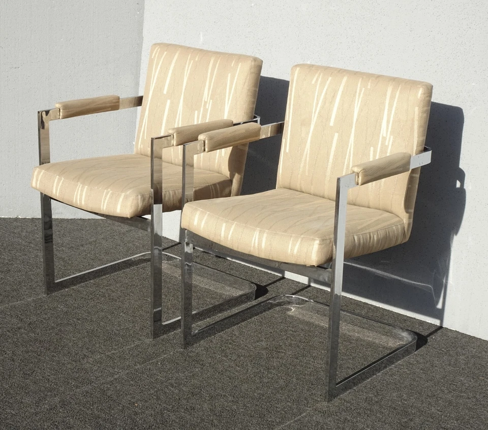Комплект из шести винтажных консольных хромированных кресел середины века ~ Milo Baughman - Изображение 4 из 4