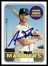 2018 Topps Heritage Baseball Andrew Romine Auto Seattle Mariners #641 Signed