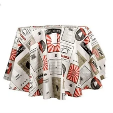 RAY STAR Patchwork Floral 60” Round Tablecloth