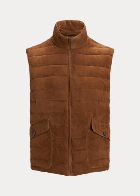 ジャケット・アウター Polo Ralph Lauren down vest M brown POLO RALPH LAUREN Down vest made of corduroy in dark brown