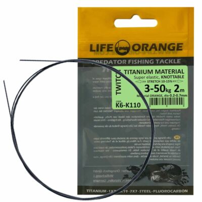 Titanium Vorfachsmaterial Stretch 2m Life ORANGE Twitch 1x1 Material Leader Wire