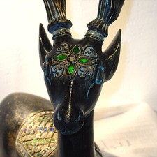 Statue cerf en bois Thaïlande période Rattanakosin 45cm