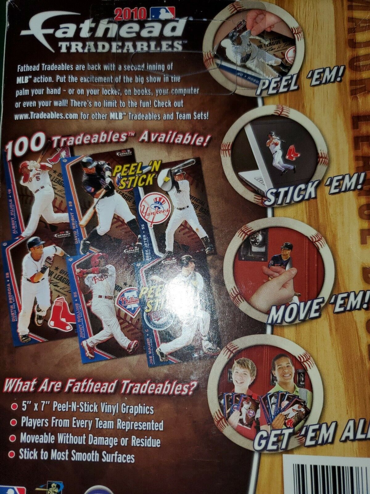 Fathead Tradeables 2010 Box New Sealed 5 Images MLB Baseball