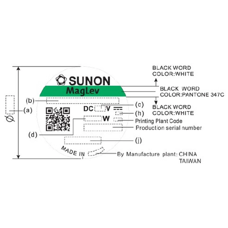 Lüfter 12V DC 0,48W 40x40x10mm 11,9m³/h 5800U/Min 11,9m³/h Sunon MF40101V21000UA - Bild 4 von 4