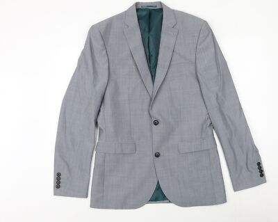 NEXT Mens Grey Wool Blend Suit Jacket Size 38 Reg UK