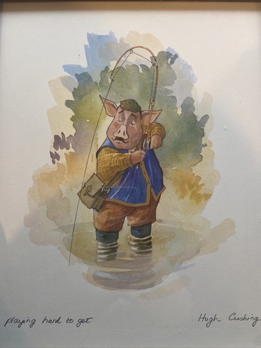Playing Hard To Get By Hugh Cushing Fly Fishing Print FRAMED - 第 2/3 張圖片