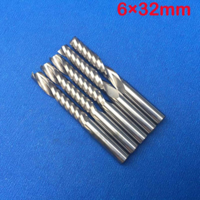 5Pcs CNC Router Bits Single Flute End Mill Cutter for Wood Nylon Resin ABS 6mm