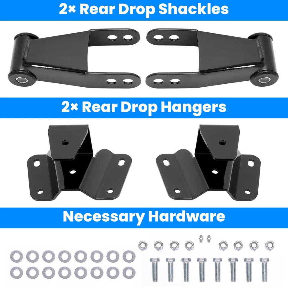 Kit de 4" para Ford F150 F100 1973-1996 grilletes bajantes nivelación perchas Foto 3 de 4