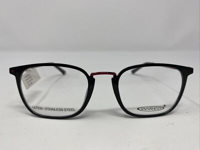 Wired WIRED6081 BLACK/RED 52-20-145 Plastic Full Rim Eyeglasses Frame /D31
