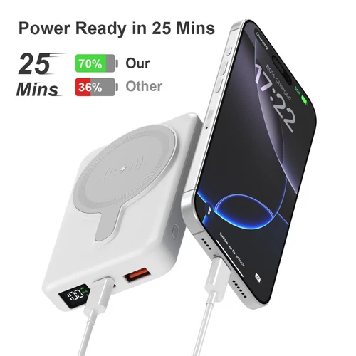 10000mAh Power Bank Magnetic Pack Wireless Charger for iPhone 16/15/14/13/12/11 - Picture 5 of 11