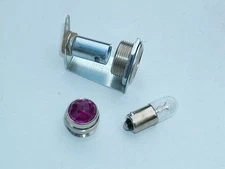 Tube amp pilot light assembly, jewel, and #47 bulb, violet jewel,  USA made