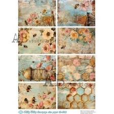 Honey Bee Tags | A4 Rice Paper | Paper for Decoupage | AB Studios